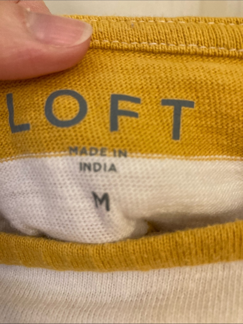 LOFT Yellow and White Striped Short Sleeve Tee - Picture 2 of 10